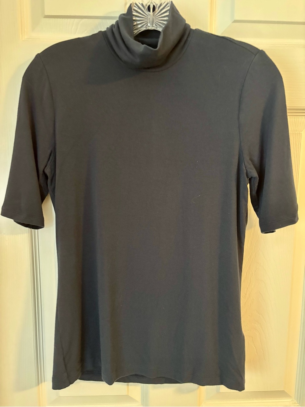 Ralph Lauren womens Short-Sleeve Turtleneck Tee - Navy